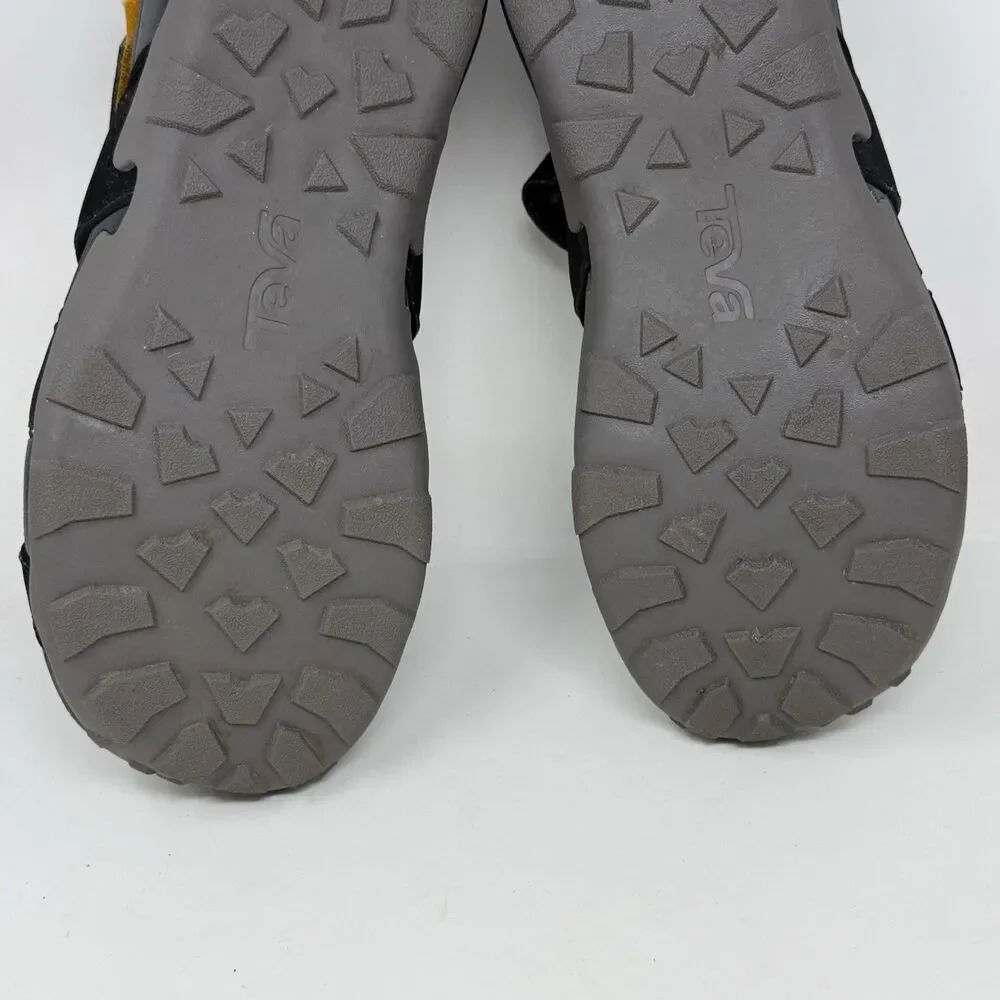 Teva Flintwood Sandals Mens 10 Black Mesh Hiking Water Ankle Strap Hook Loop